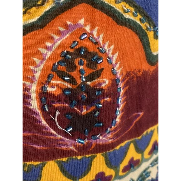 Vintage Beaded Lady Hooded Soft Shell Jacket Front Zipper Cotton 24 Karat Brand - Picture 14 of 15